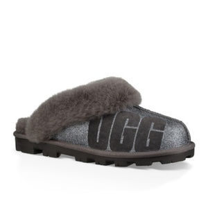 New UGG Coquette Sparkle Suede Fur Slippers